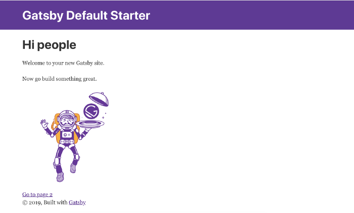 Gatsby project home page